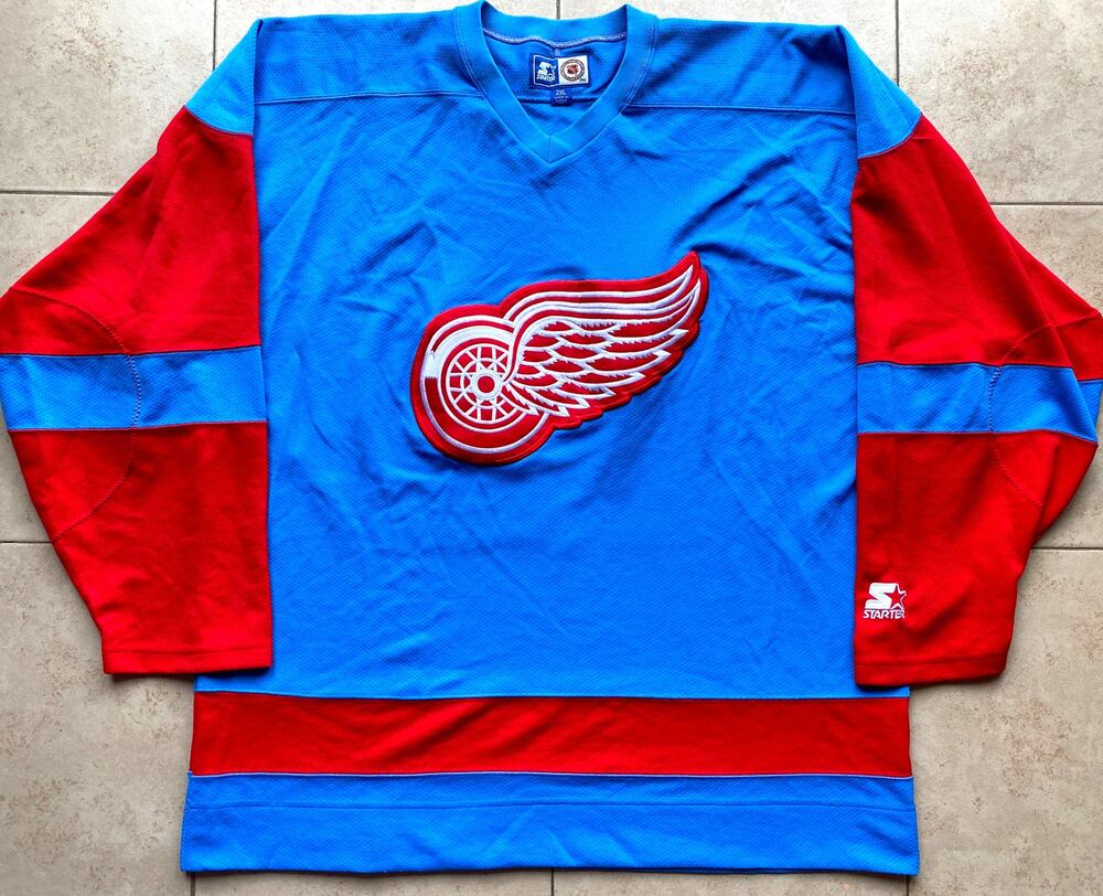 Detroit Red Wings STARTER Fashion jersey 2XL blue sky NHL hockey vintage